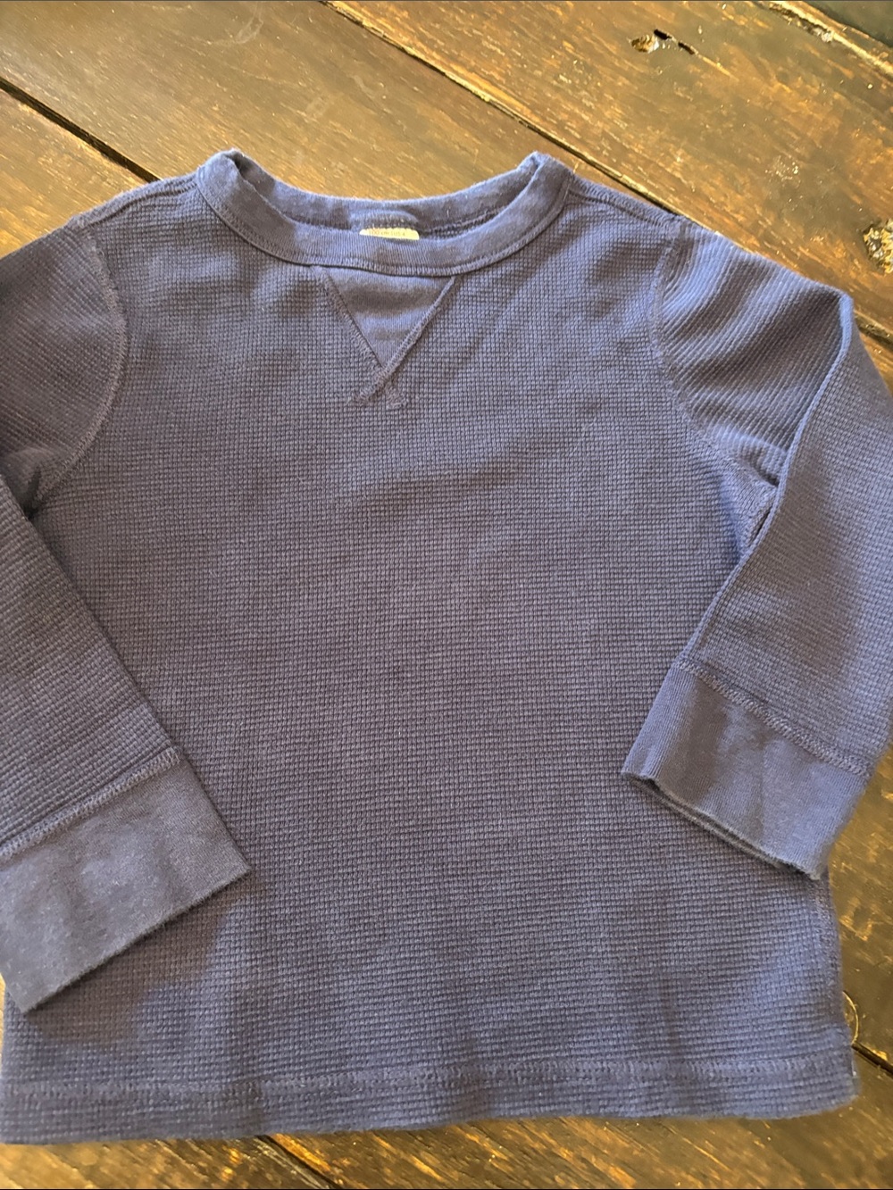 Hanna Andersson Navy Waffle Crewneck Sweater